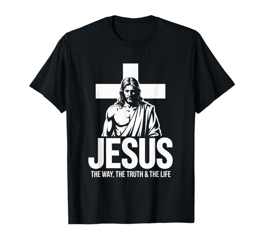 Jesus Standing Cross Christian Streetwear T-Shirt
