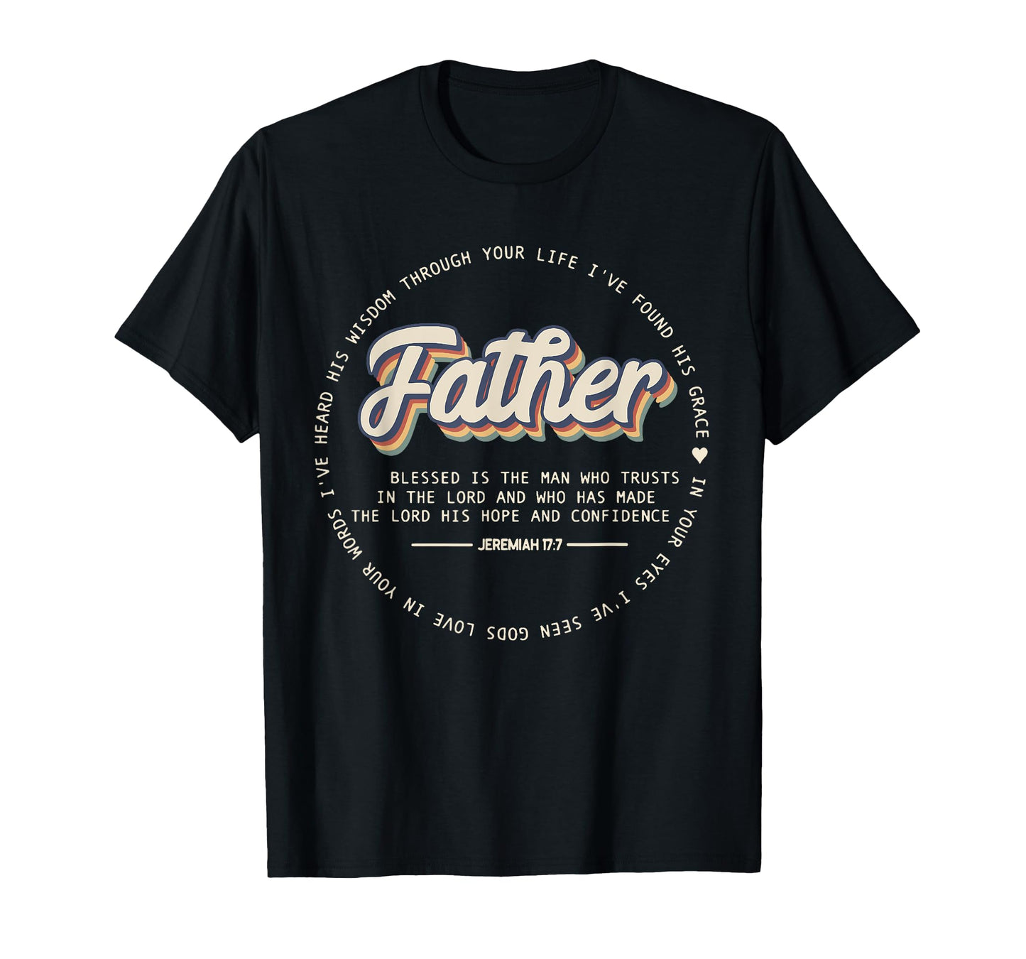 Retro Fathers Day Jeremiah Dad Noun Bible Verse Quote T-Shirt