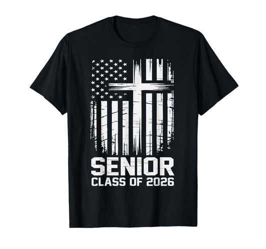 Senior Class of 2026 USA Flag Christian Graduation 2026 T-Shirt