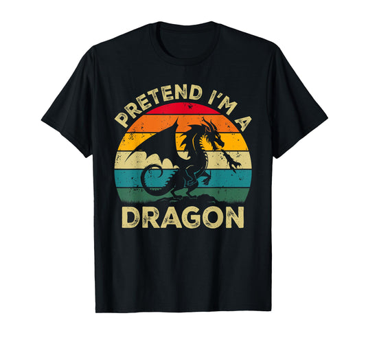 Pretend I'm A Dragon Lazy Halloween Costume T-Shirt