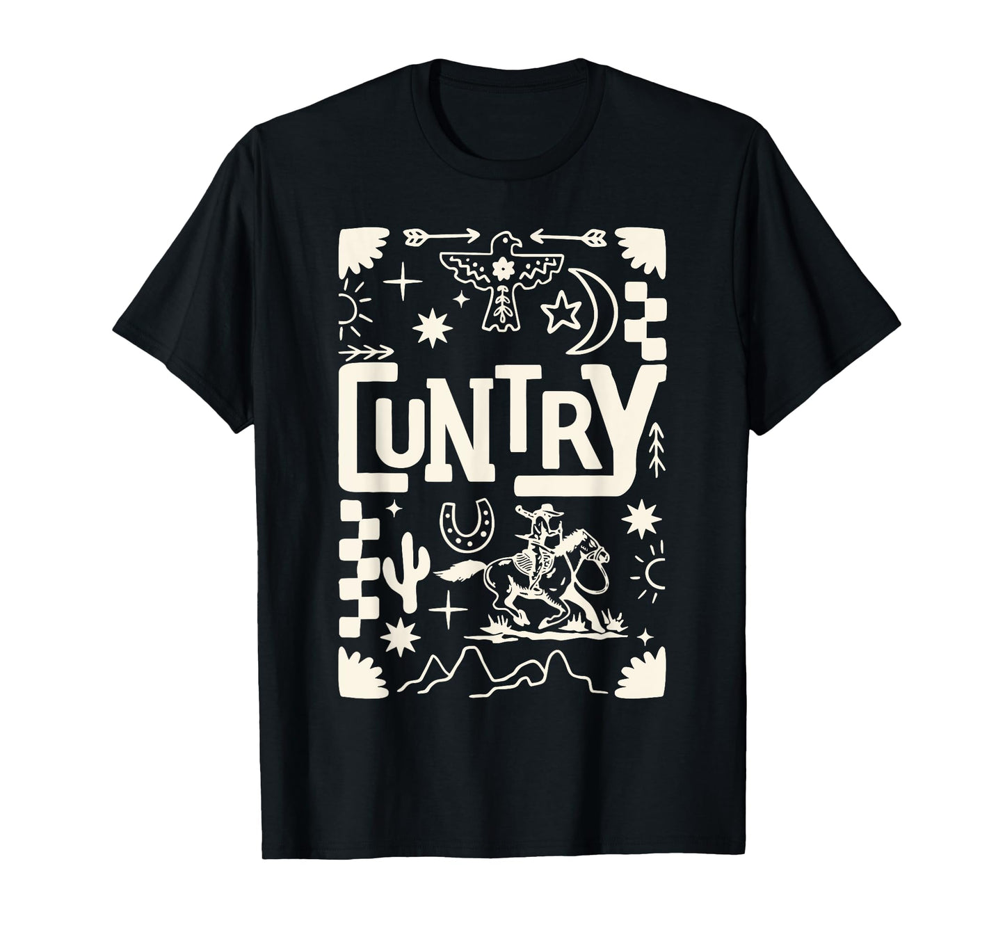 Retro CUNTRY Country Cowboy Cowgirl Western Rodeo T-Shirt