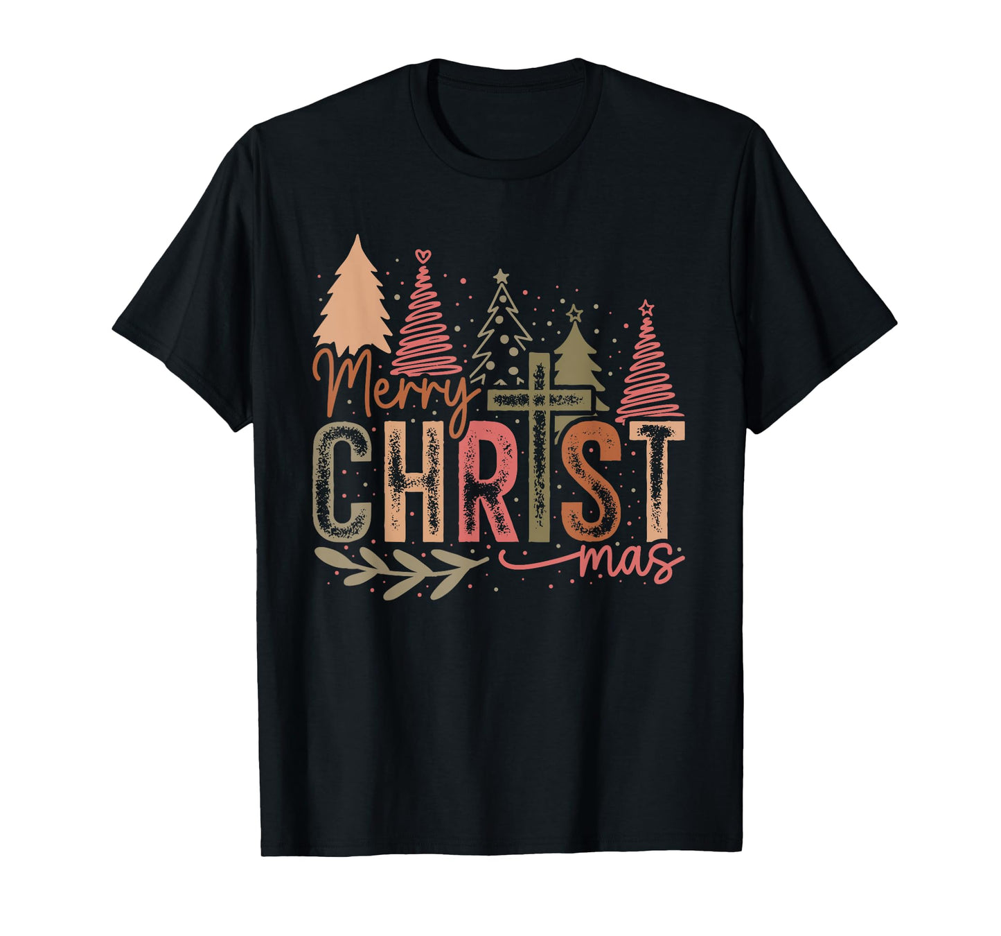 Merry Christ Mas Christmas Christian Faith Jesus Cross T-Shirt
