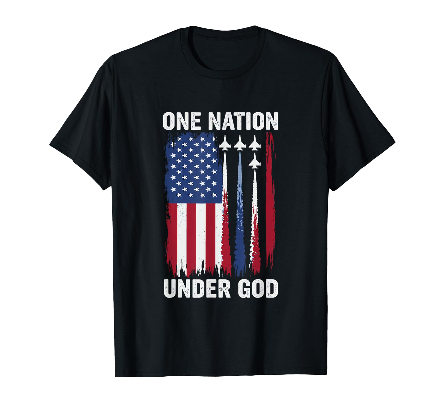 One Nation Under God American Flag Jet Patriot USA for Men T-Shirt