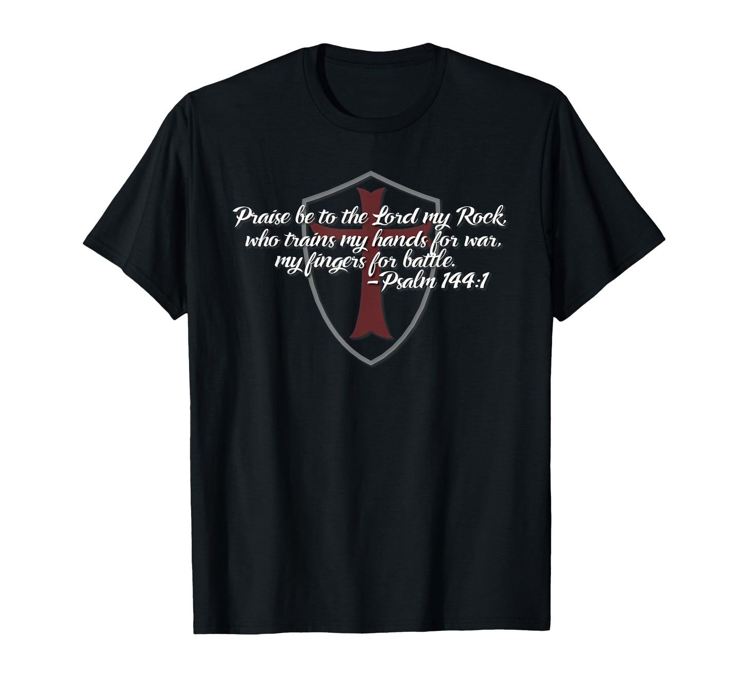 Crusader Shield with Psalm 144:1 T-Shirt T-Shirt