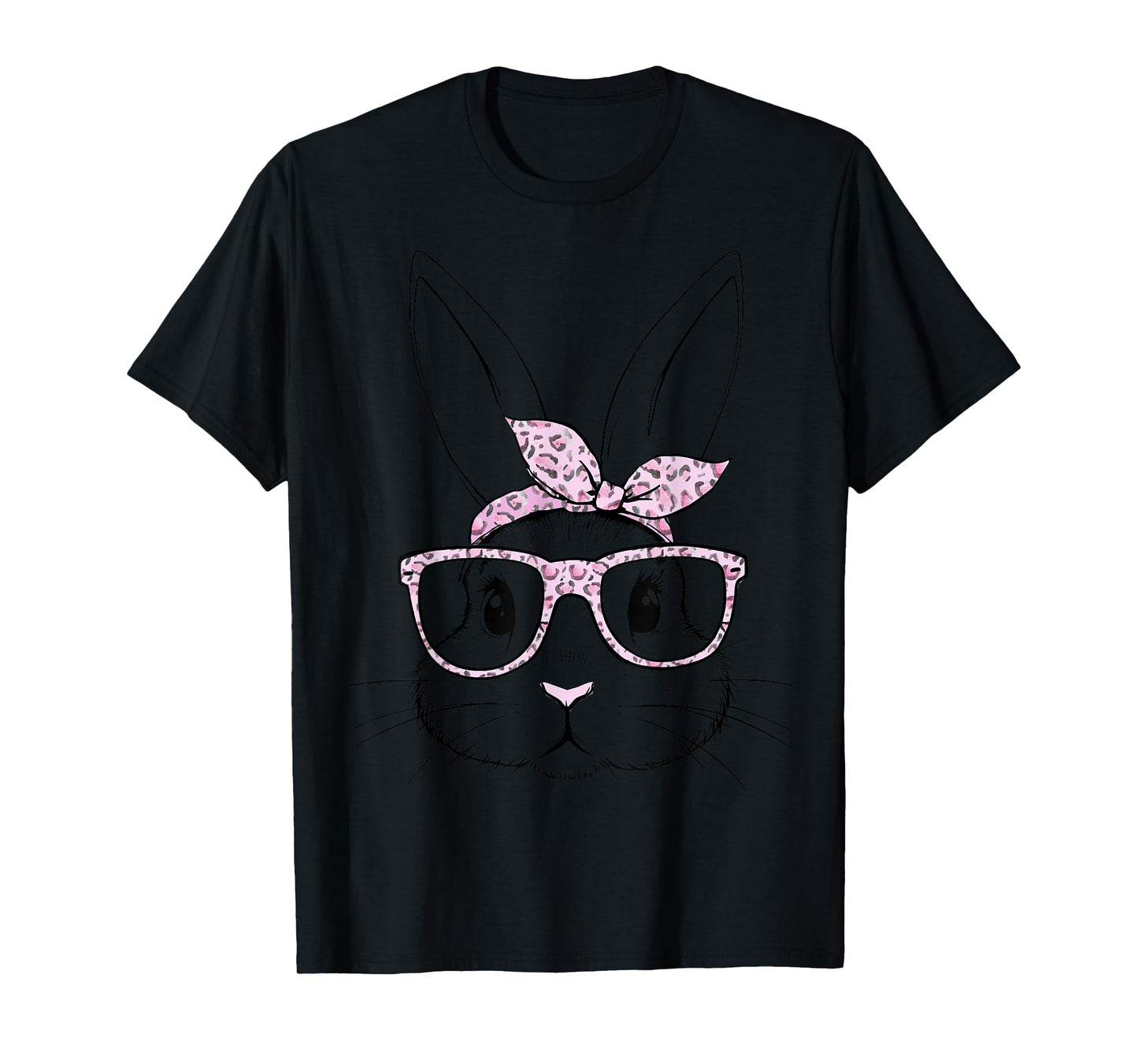 Cute bunny rabbit leopard glasses bandana easter girls women T-Shirt
