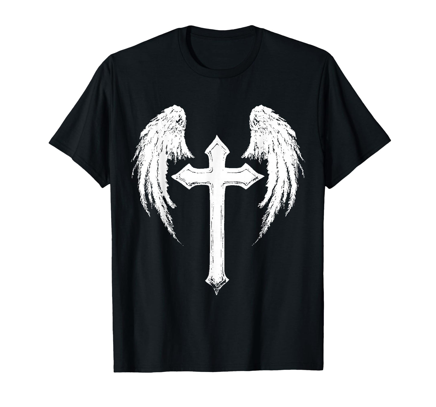 Jesus Cross with Angel Wings White T-Shirt