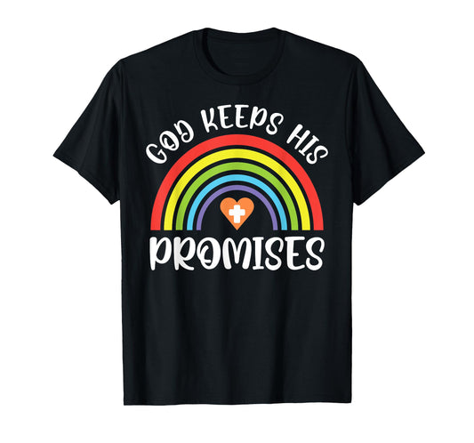 Christian Rainbow God Keeps His Promises Bible Noah T-Shirt