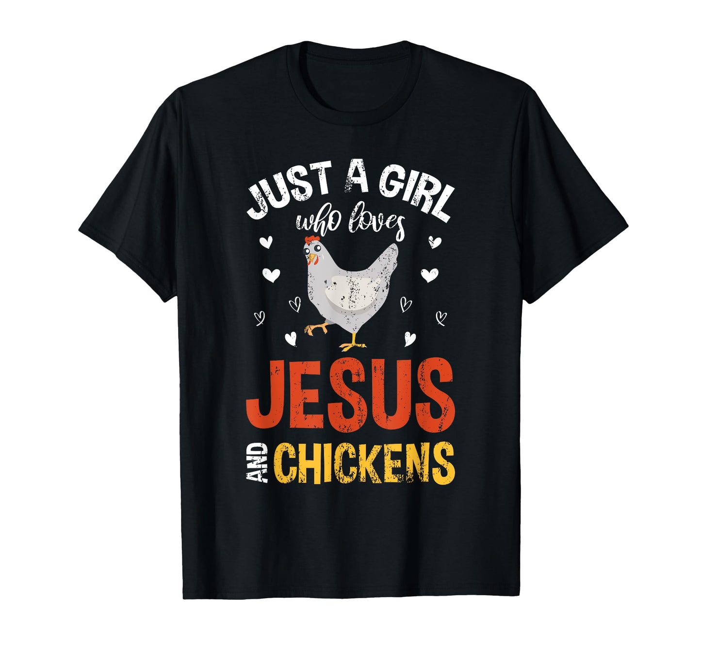 Funny Chicken Christian Farmer Women Girls Prayer Jesus T-Shirt