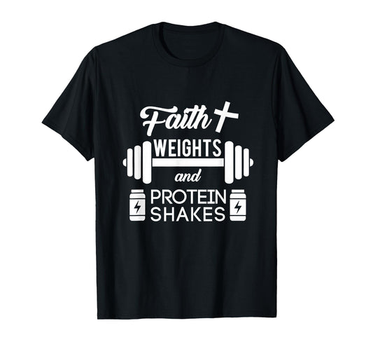Faith Weights Christian Gym Weightlifting Workout Shirt T-Shirt