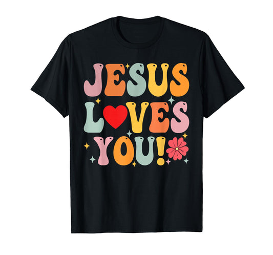 Jesus Loves You Christian Kids Women Religious Faith T-Shirt