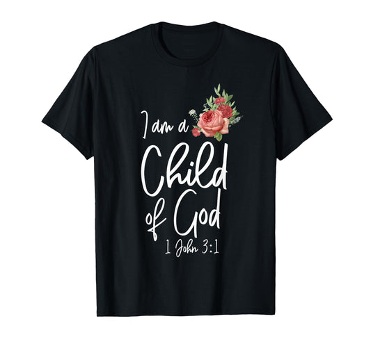 Christian Bible Verse Quote Rose Flower 1 John 3:1 T-Shirt