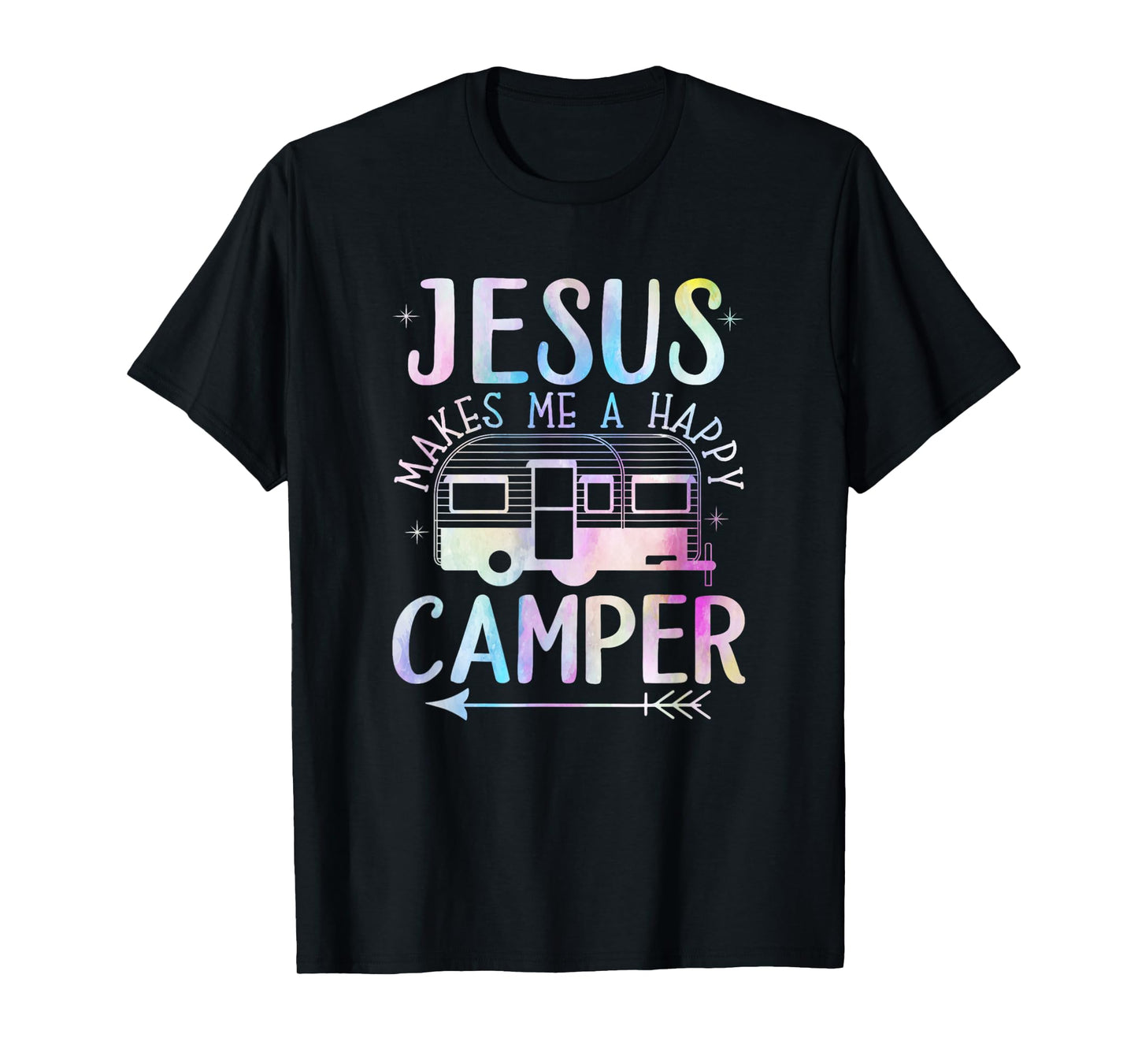 Jesus Makes Me A Happy Camper Camping RV Christian Religious T-Shirt