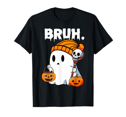 Halloween Bruh Funny Ghost Mens Women Kids Family Costume T-Shirt