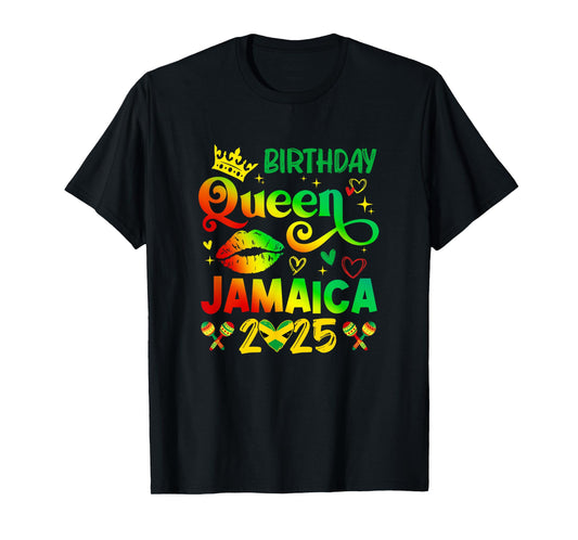 Funny Birthday Queen Jamaica 2025 Birthday Trip Vacation T-Shirt