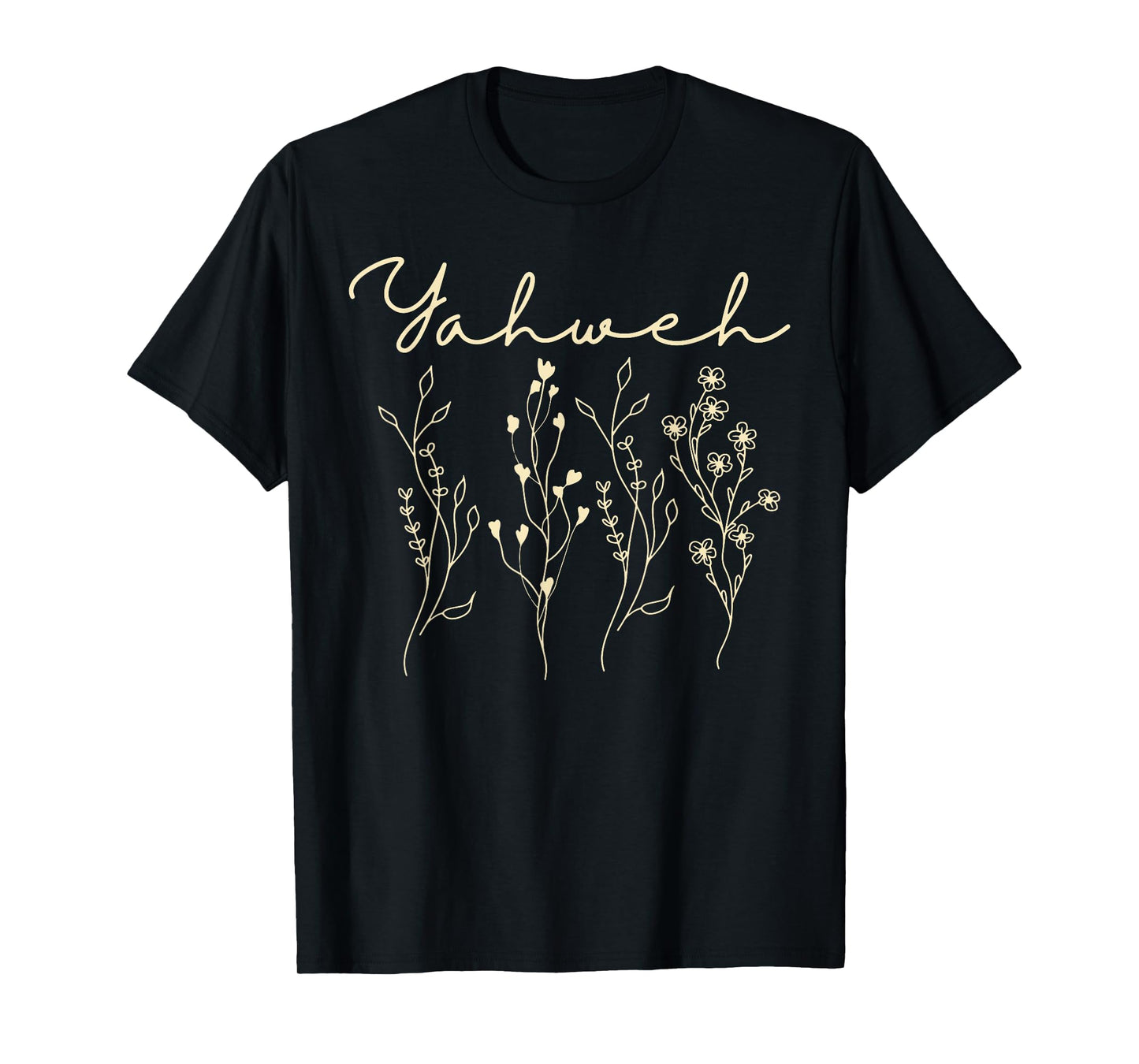 YAHWEH Wildflowers YHWH Christian Floral Bible Religious T-Shirt