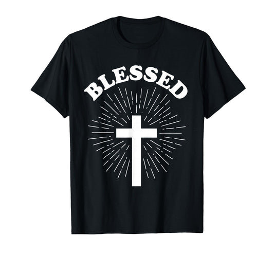 Vintage Blessed Christian Faith Cross Jesus Lover Spiritual T-Shirt