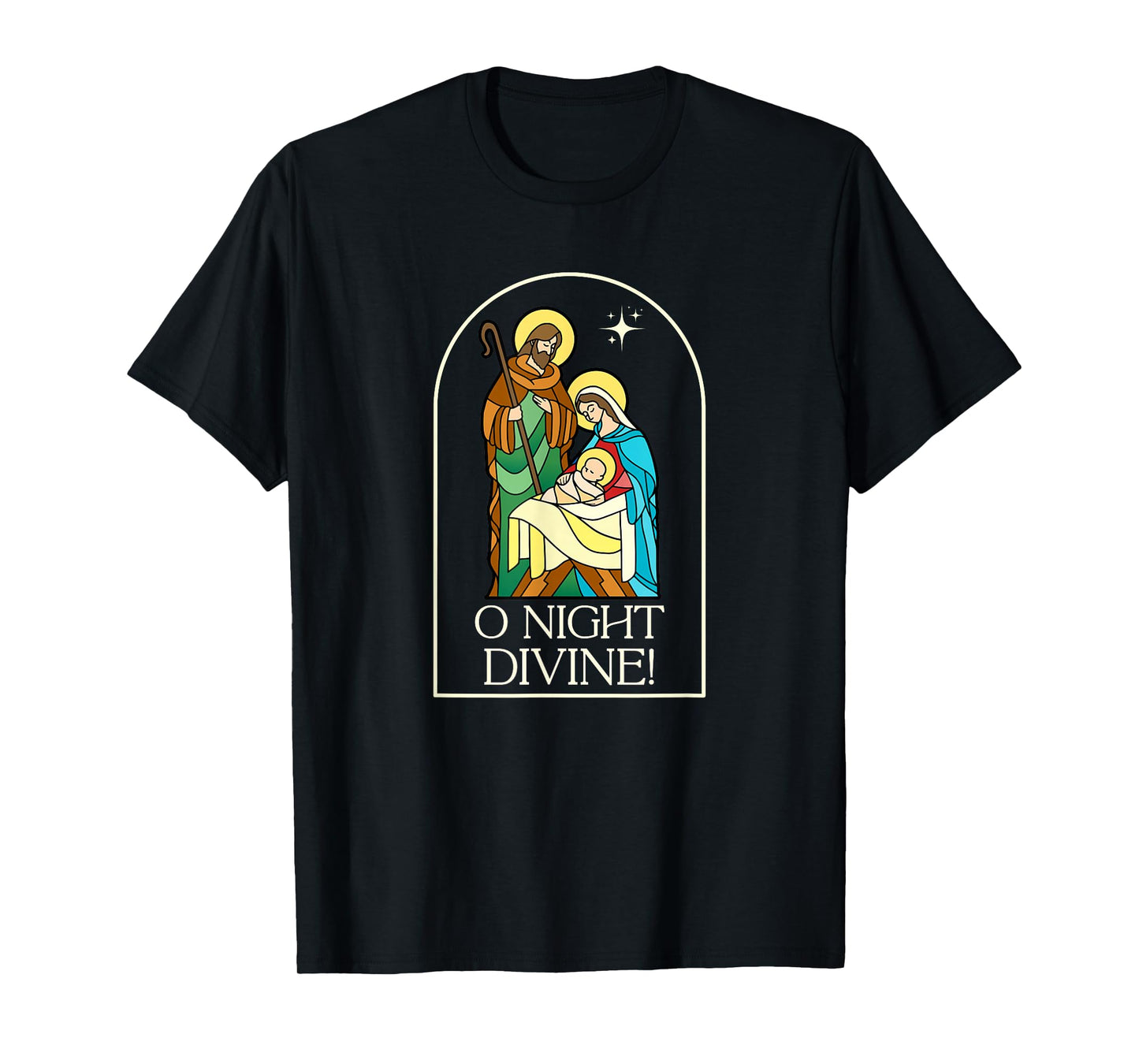 Christmas Nativity Scene O Night Divine Jesus Mary Joseph T-Shirt