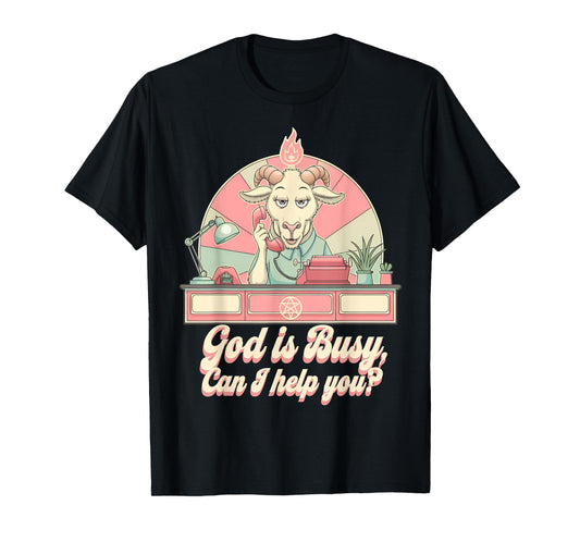 Satanic Goat Office Demon Occult Funny Sarcastic T-Shirt