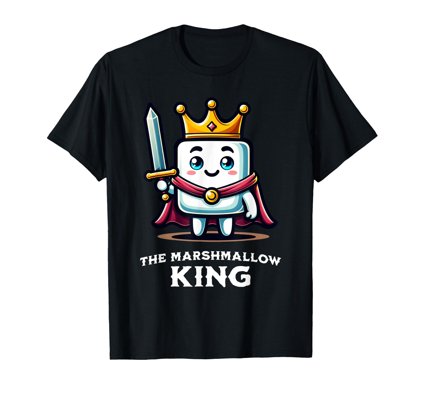 Marshmallow King Funny Marshmallow Lover Illustration T-Shirt
