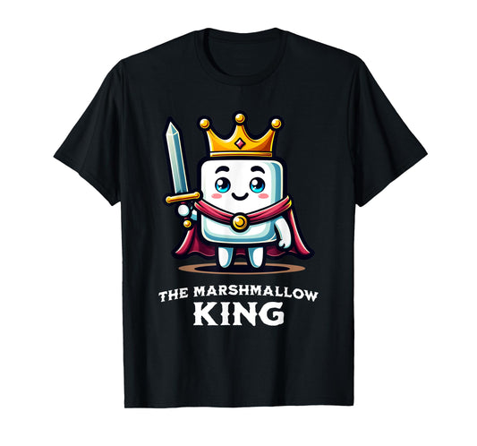 Marshmallow King Funny Marshmallow Lover Illustration T-Shirt