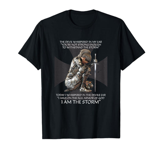 Distressed I Am The Storm Armor of God Christian Graphic T-Shirt