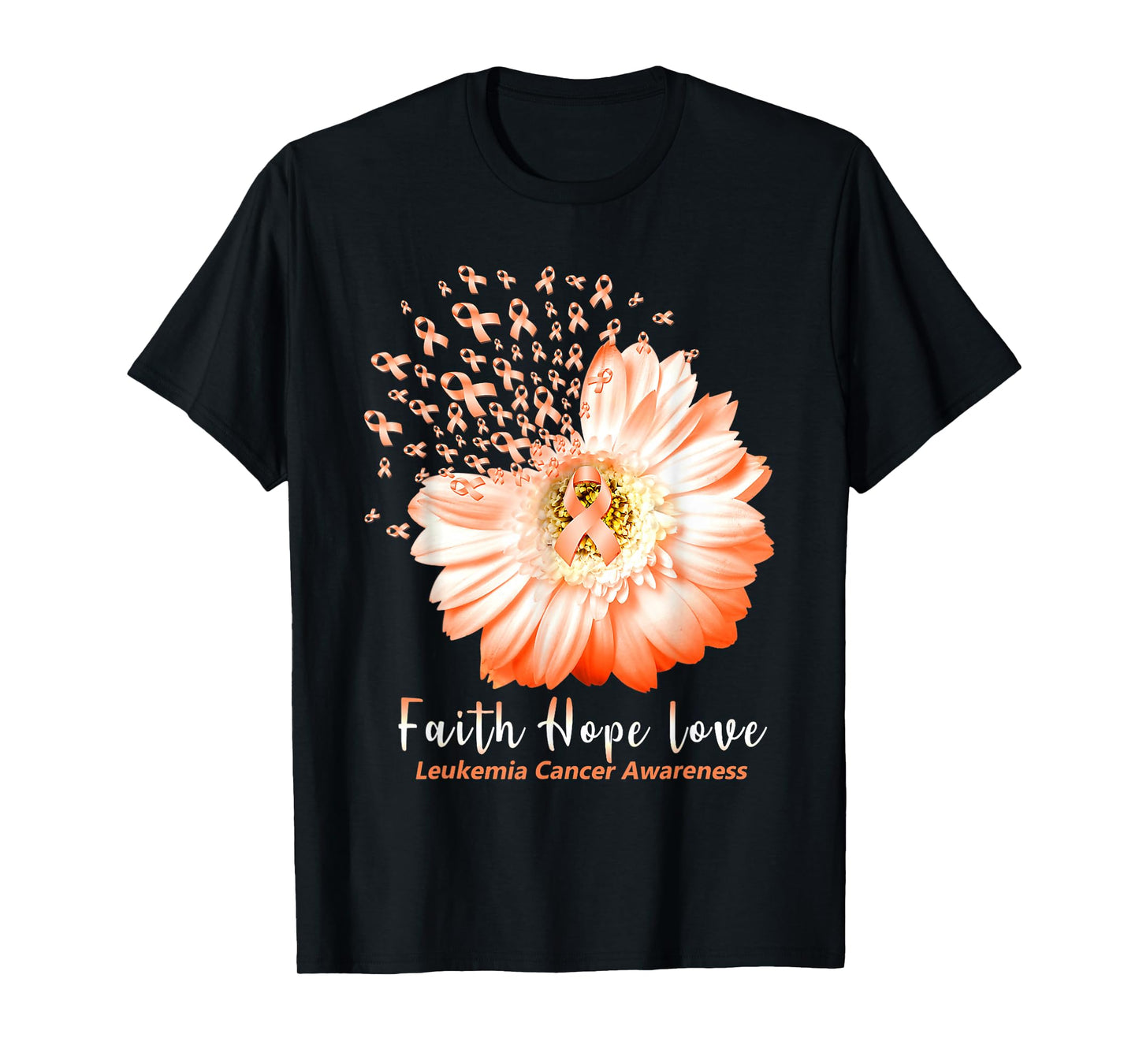 September Faith Hope Love Orange Ribbon Leukemia Awareness T-Shirt