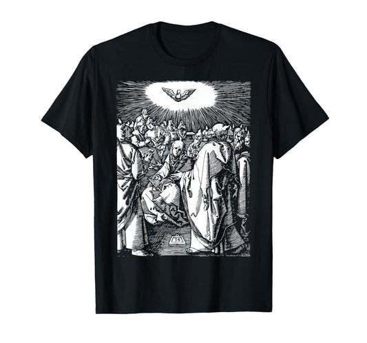 Pentecost Dove Tongues of Fire Flame Holy Spirit Catholic T-Shirt