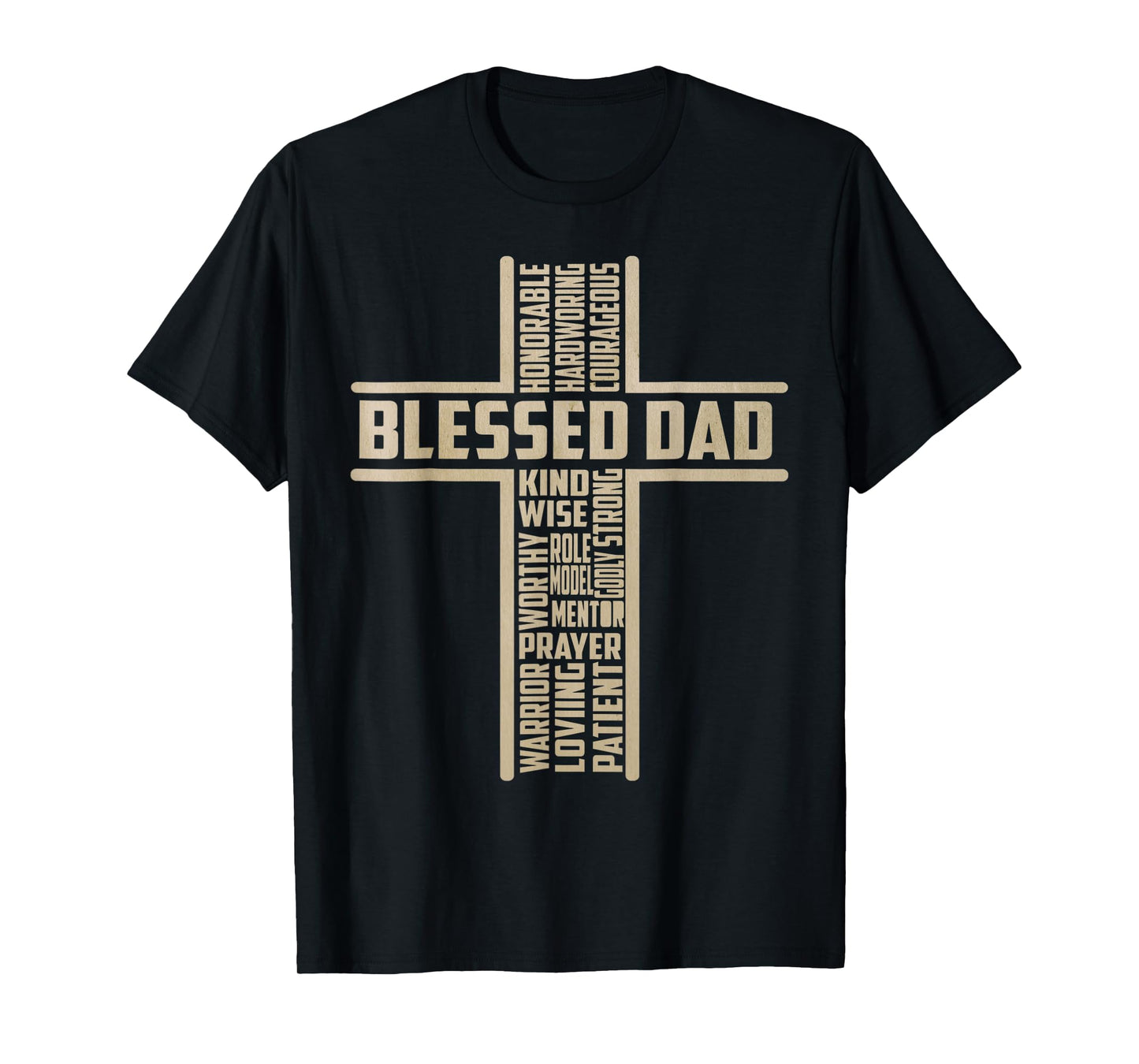 Vintage Blessed Dad Fathers Day Cross Christian Papa Husband T-Shirt