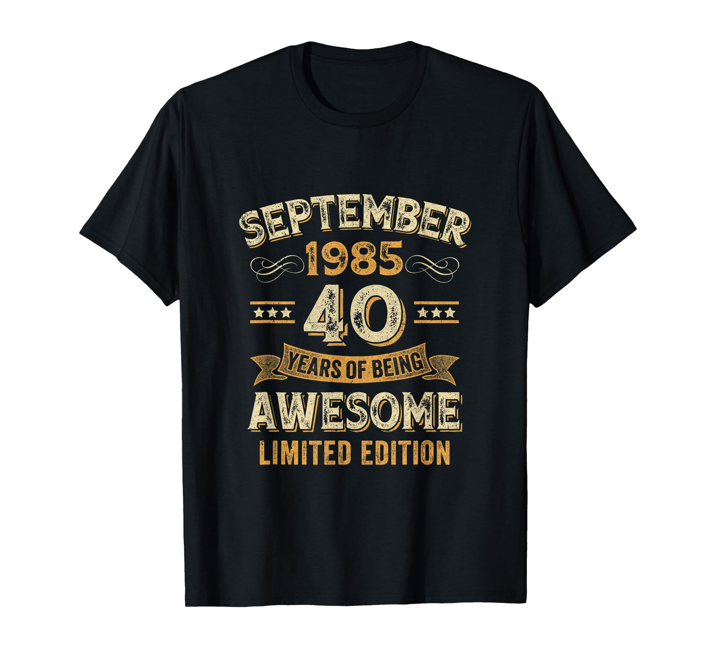 40 Years Awesome Vintage September 1985 40Th Birthday T-Shirt