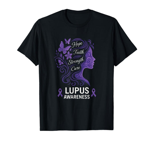 Hope Faith Strength Cure - Lupus Awareness T-Shirt