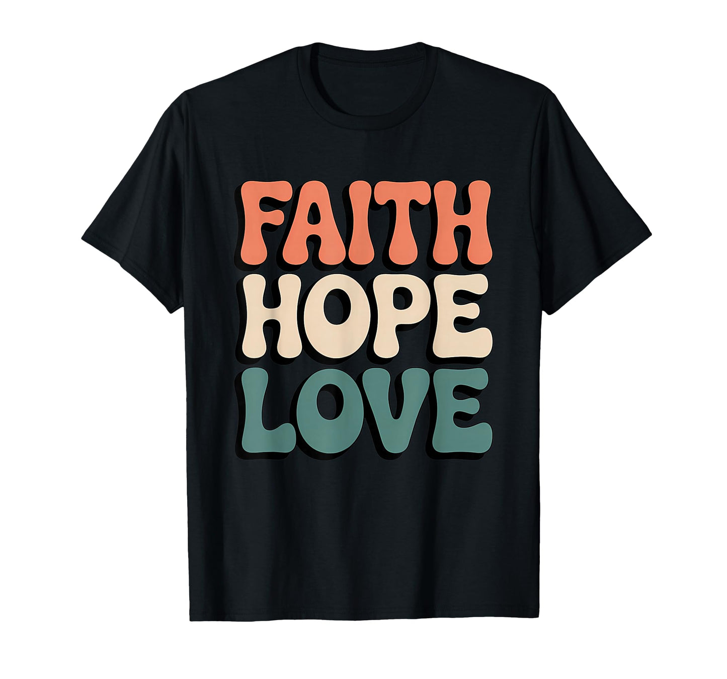 Faith Hope Love Retro Christian Bible Verse Style T-Shirt