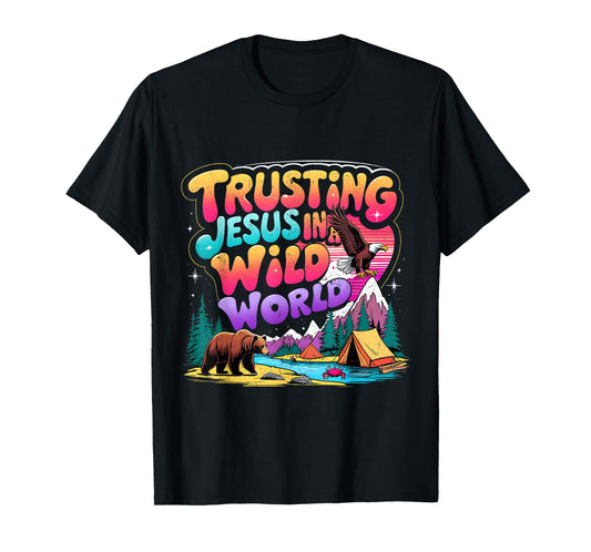 Trusting Jesus in a Wild World VBS 2025 Camping Theme T-Shirt