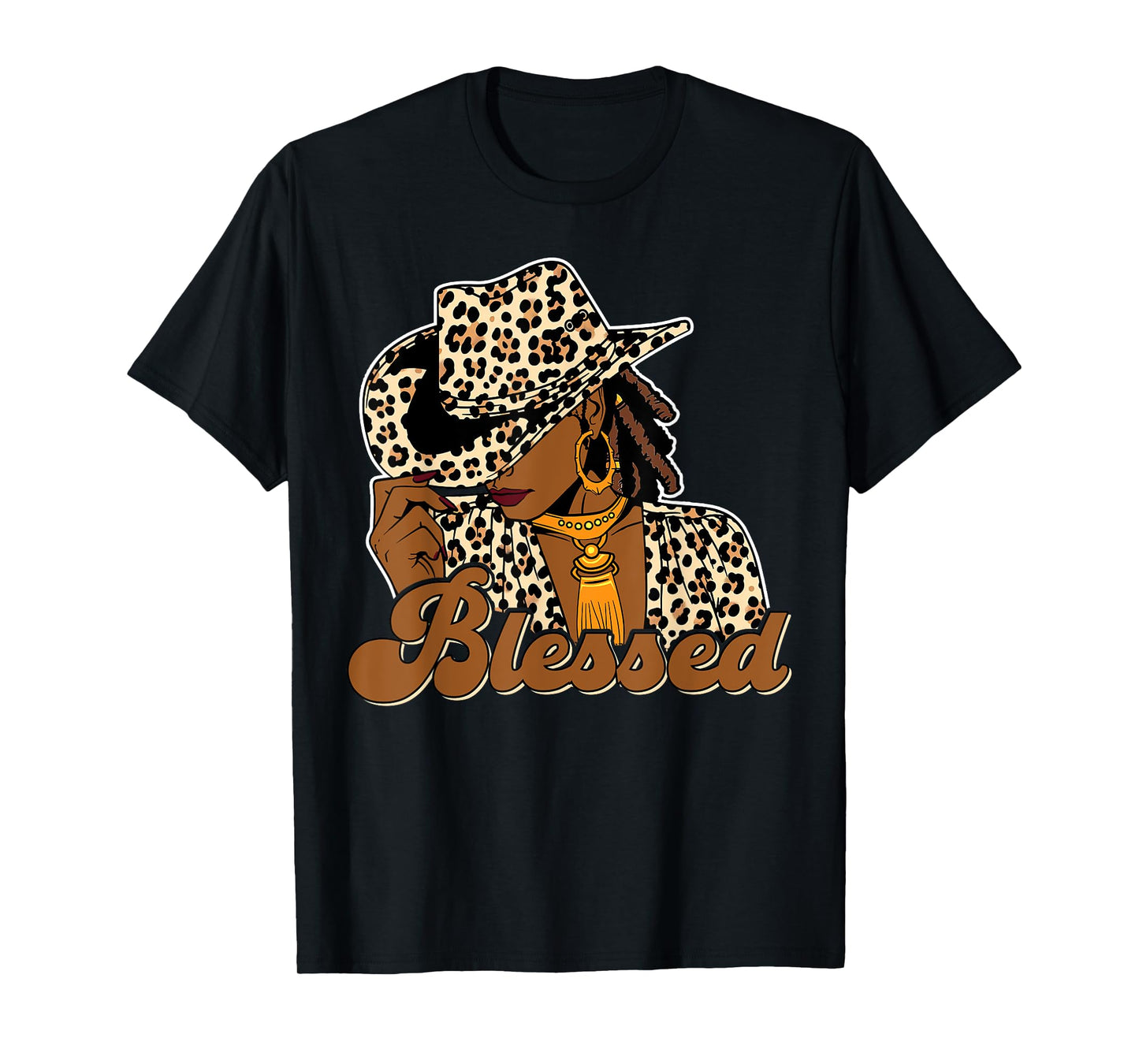 Blessed Cowgirl Black Western Swag African Christian Woman T-Shirt