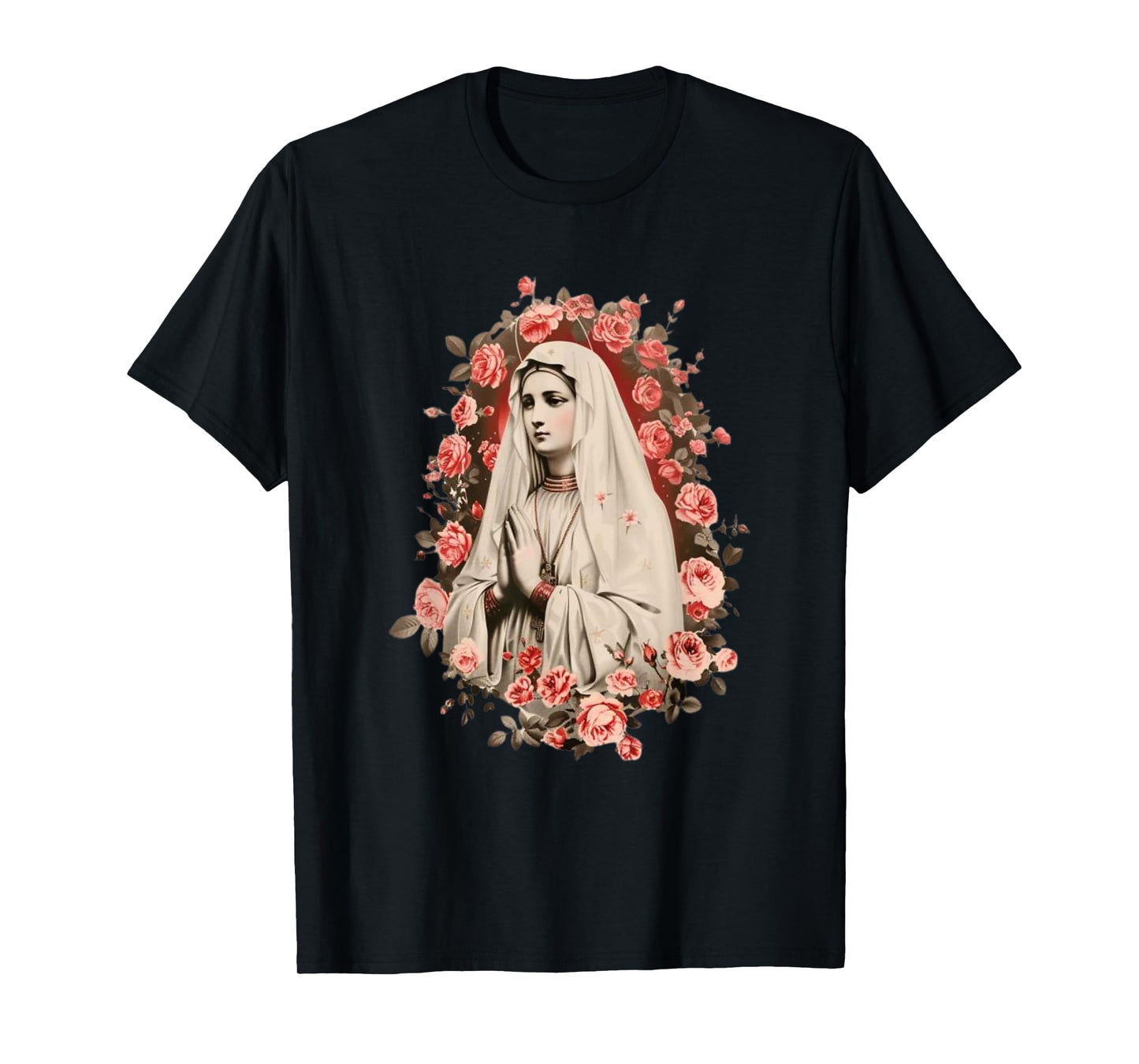 Our Lady of Fatima with Rosary, Catholics, Christian T-Shirt