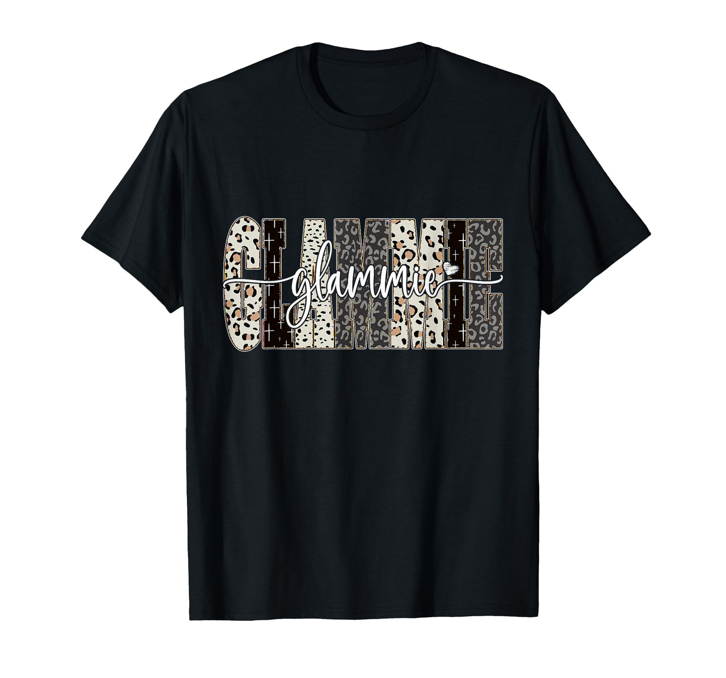 Glammie Bible Leopard Cross Faith and Love Christian Women T-Shirt