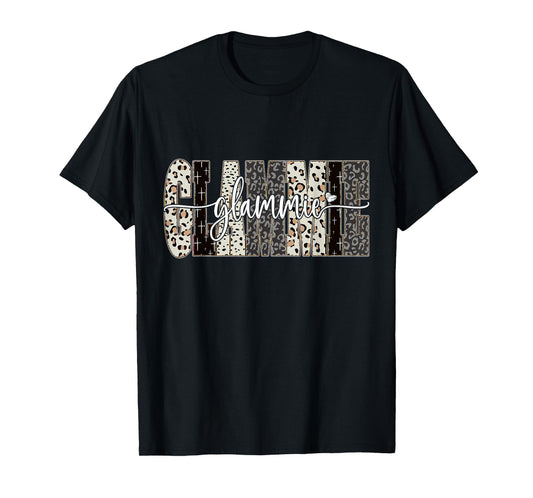 Glammie Bible Leopard Cross Faith and Love Christian Women T-Shirt