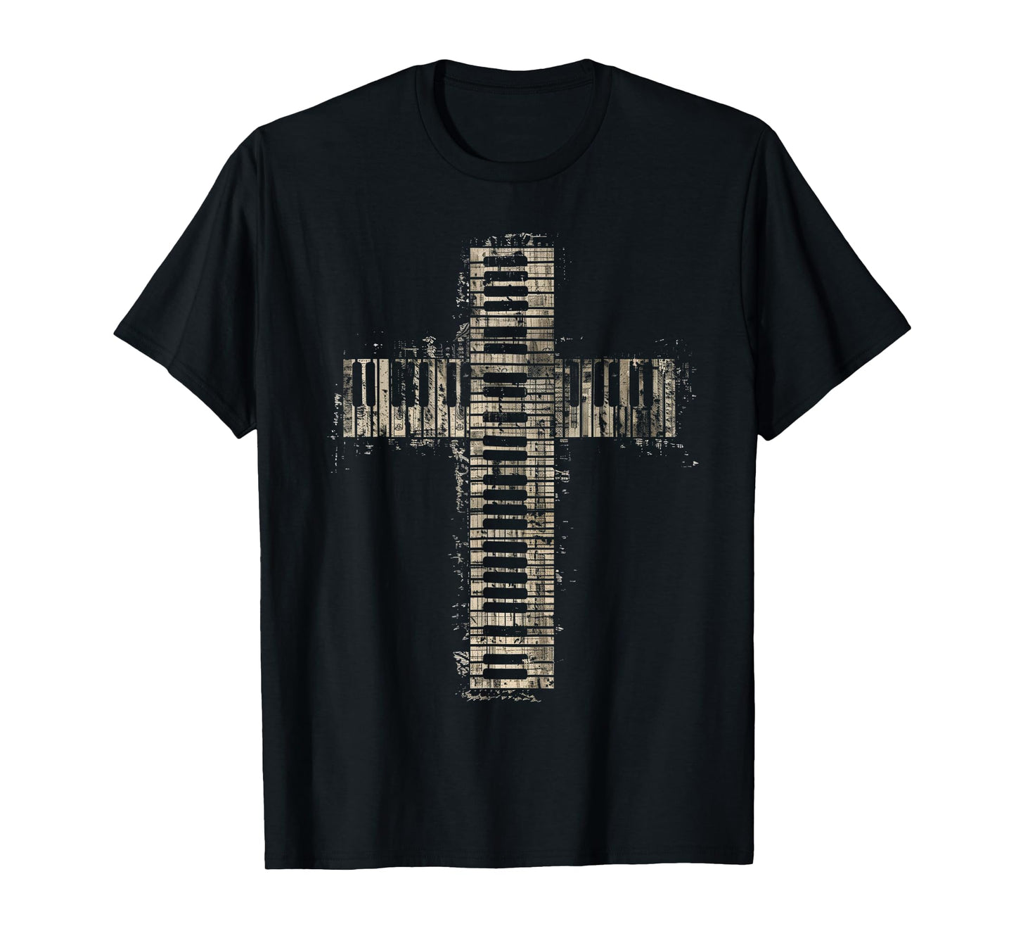 Piano Christian Cross Vintage Classical Music Organ Pianist T-Shirt