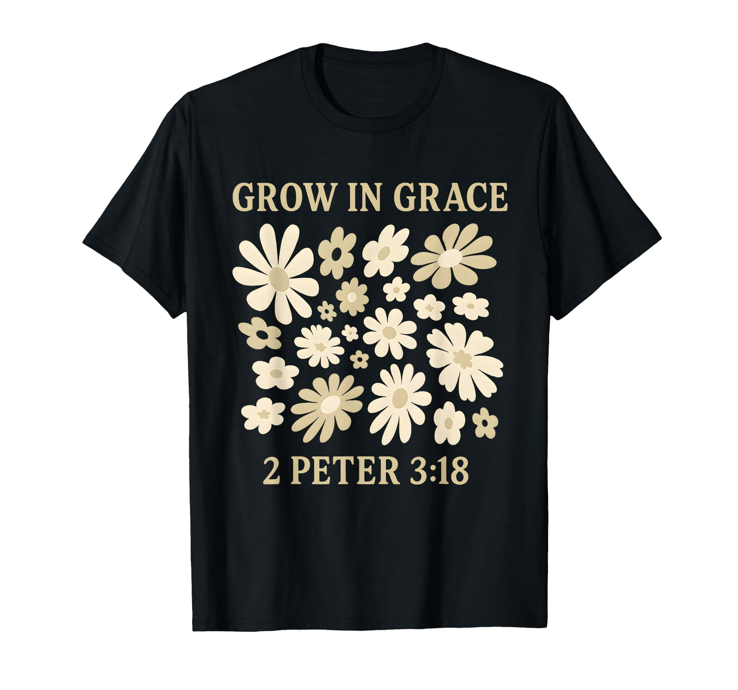 Boho Catholic Jesus Bible Verse Tee Kids Girls 2 Peter 3 18 T-Shirt