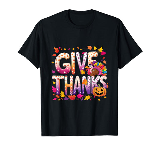 Cute Mama Mom Thankful Turkey Give Thanks Grandma T-Shirt