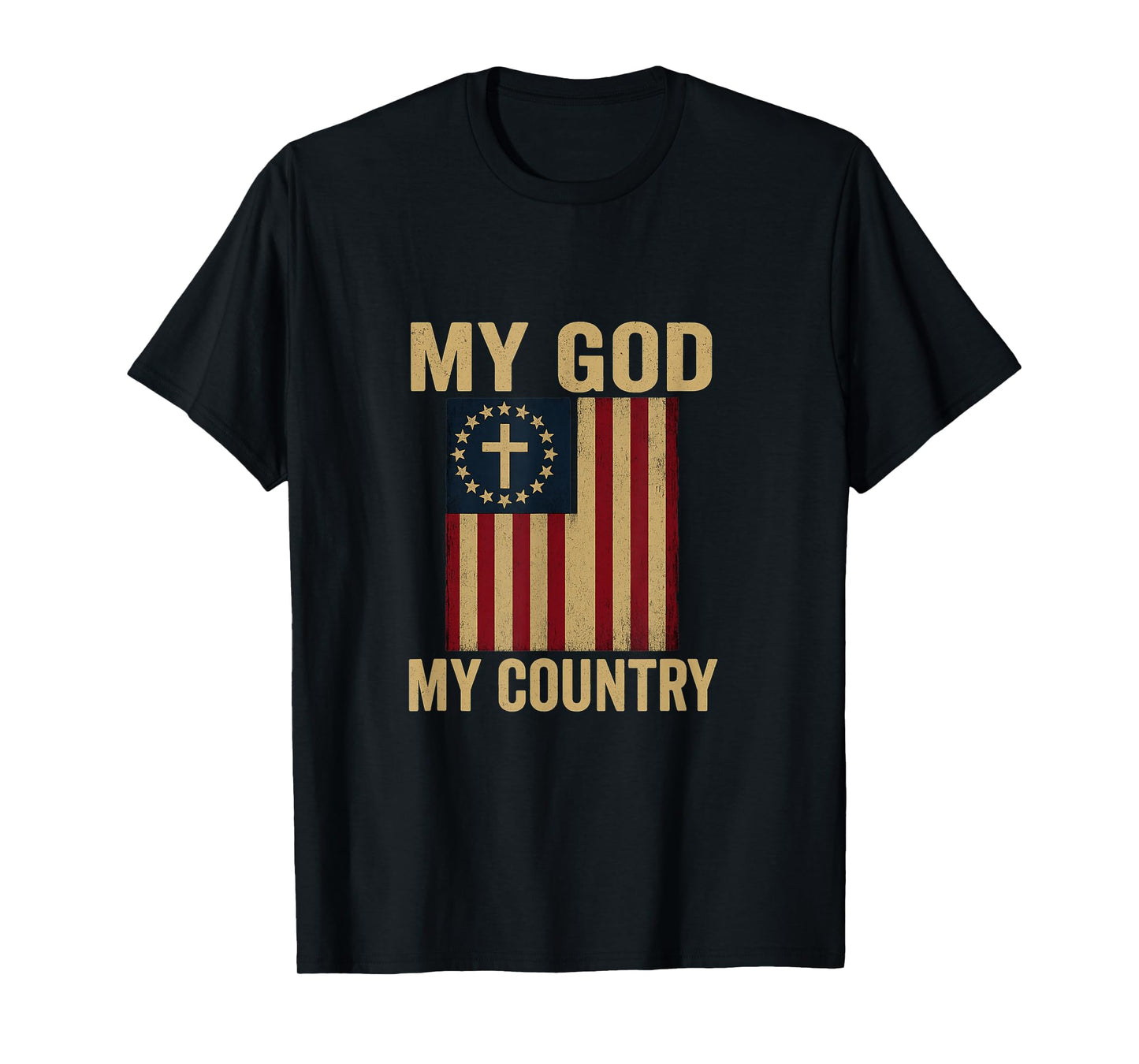 Patriotic Christian Faith USA Flag Design T-Shirt
