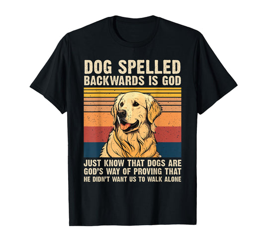 Dog Spelled Backwards Is God Golden Retriever Dog Vintage T-Shirt