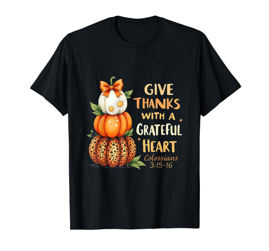 Pumpkin Thanksgiving Coquette Give Thanks to The Lord Fall T-Shirt