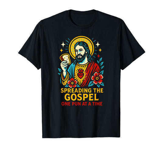 Jesus Puns Spreading Gospel Cool Mens Christian Faith T-Shirt