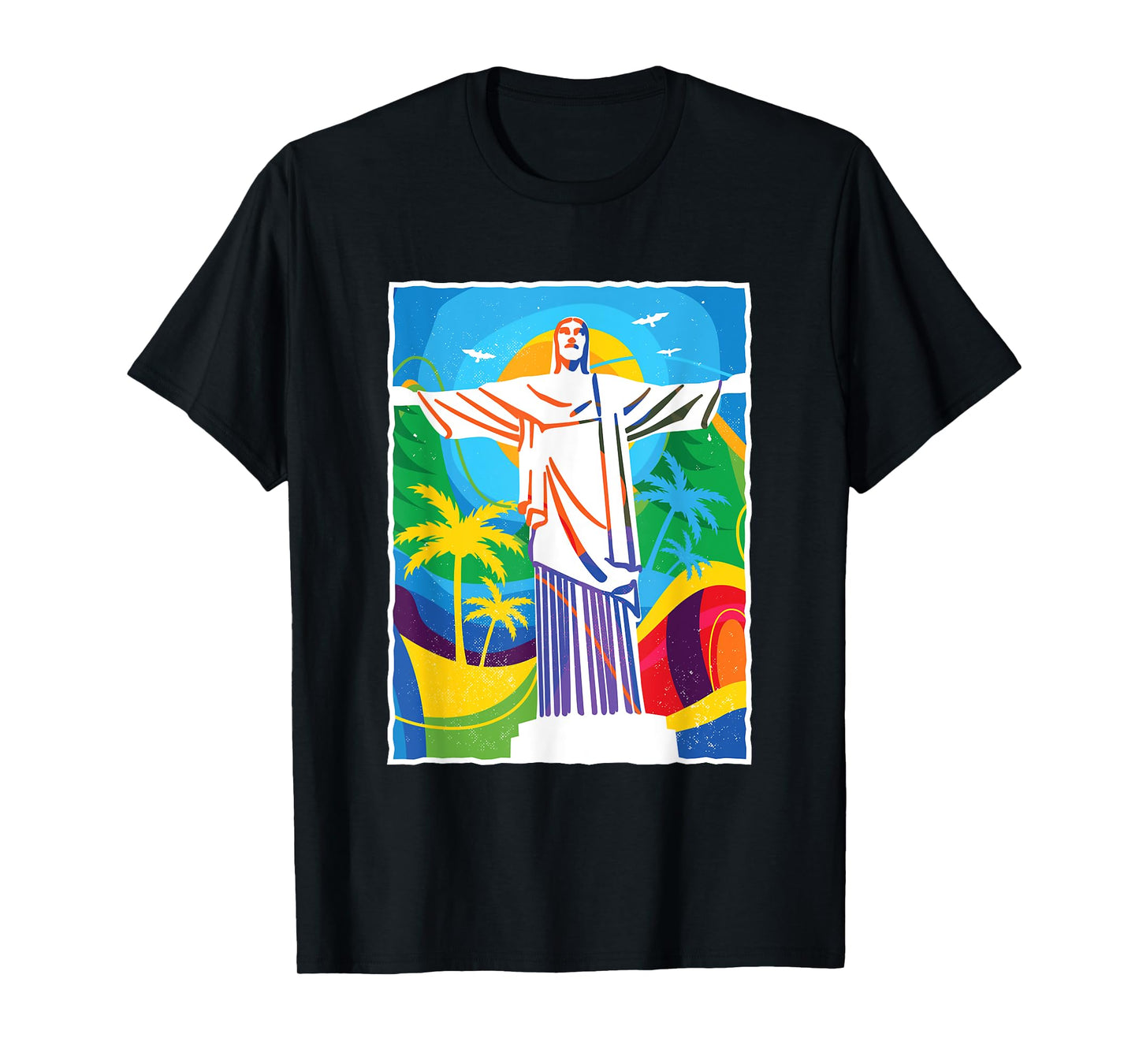 Rio De Janeiro - Colourful Jesus Brazil Travel Souvenir Gift T-Shirt