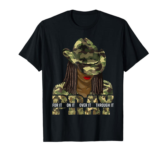 Pray On It Pray Over It Black Woman Afro Christian Sayings T-Shirt