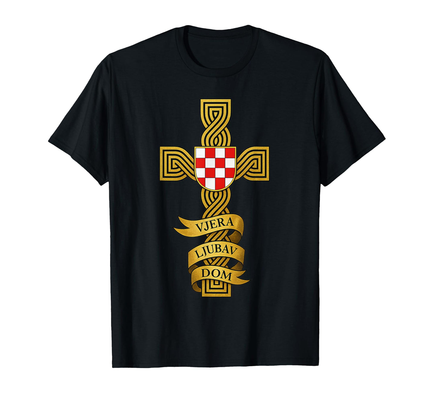 HRVATSKI Kriz - Croatian Flag with Cross - Bog I Hrvati T-Shirt