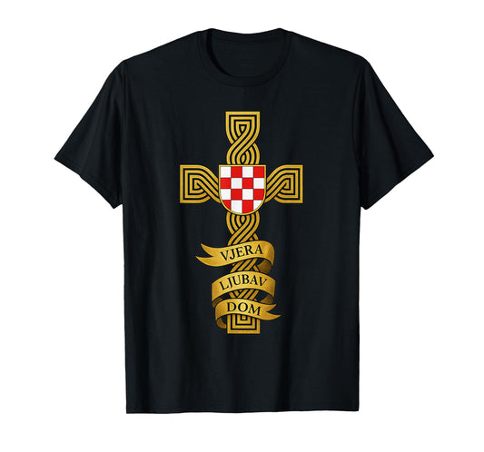 HRVATSKI Kriz - Croatian Flag with Cross - Bog I Hrvati T-Shirt