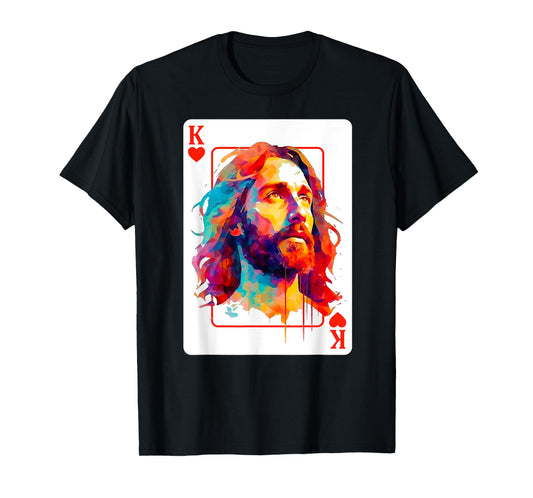 Jesus King Card Christian Christ Religious Believer Hearts T-Shirt