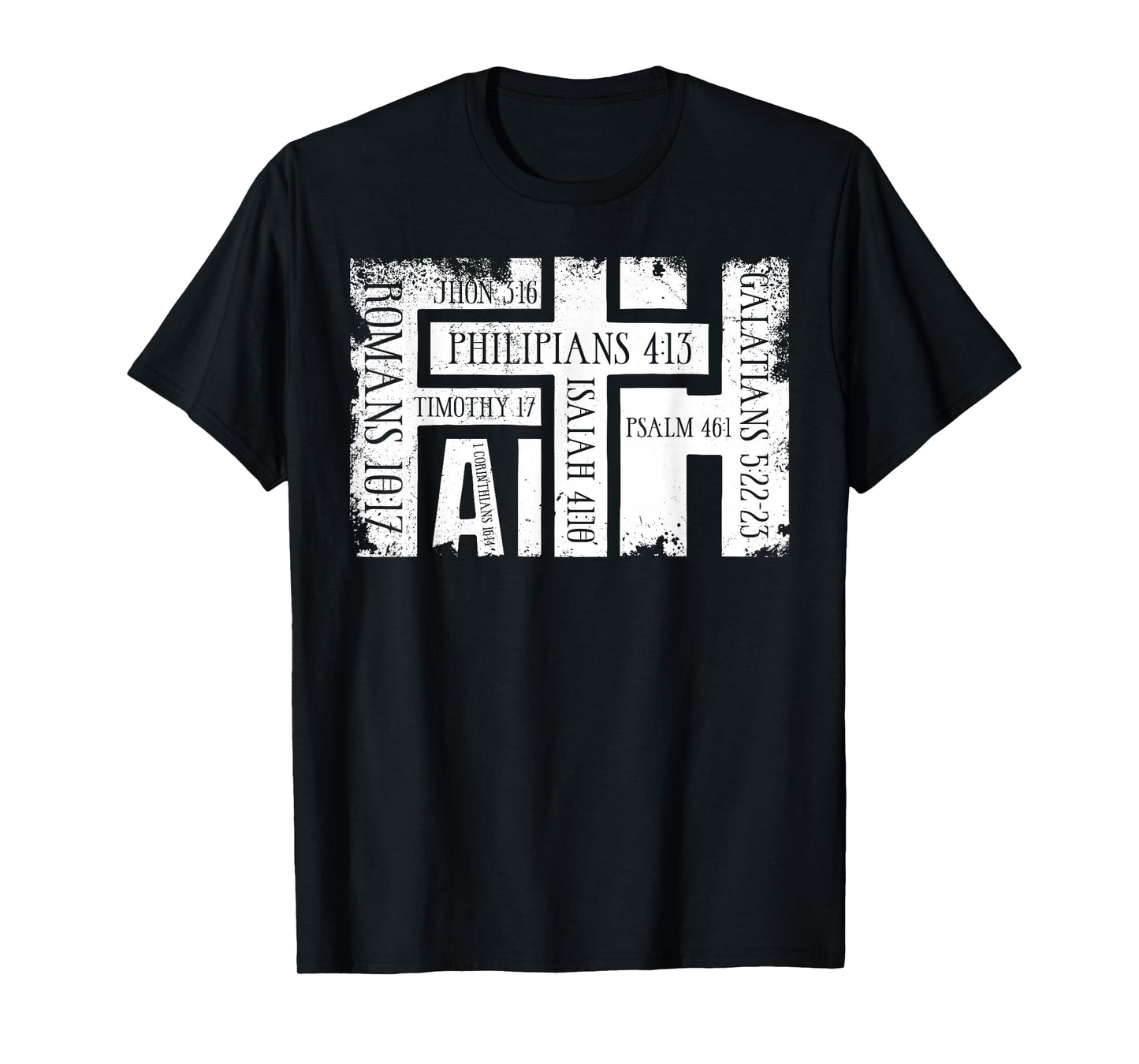 Faith Bible Verses Vintage Christian Grunge Graphic T-Shirt