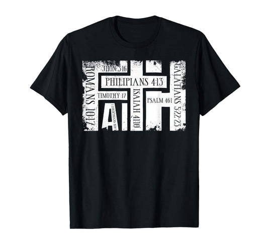 Faith Bible Verses Vintage Christian Grunge Graphic T-Shirt